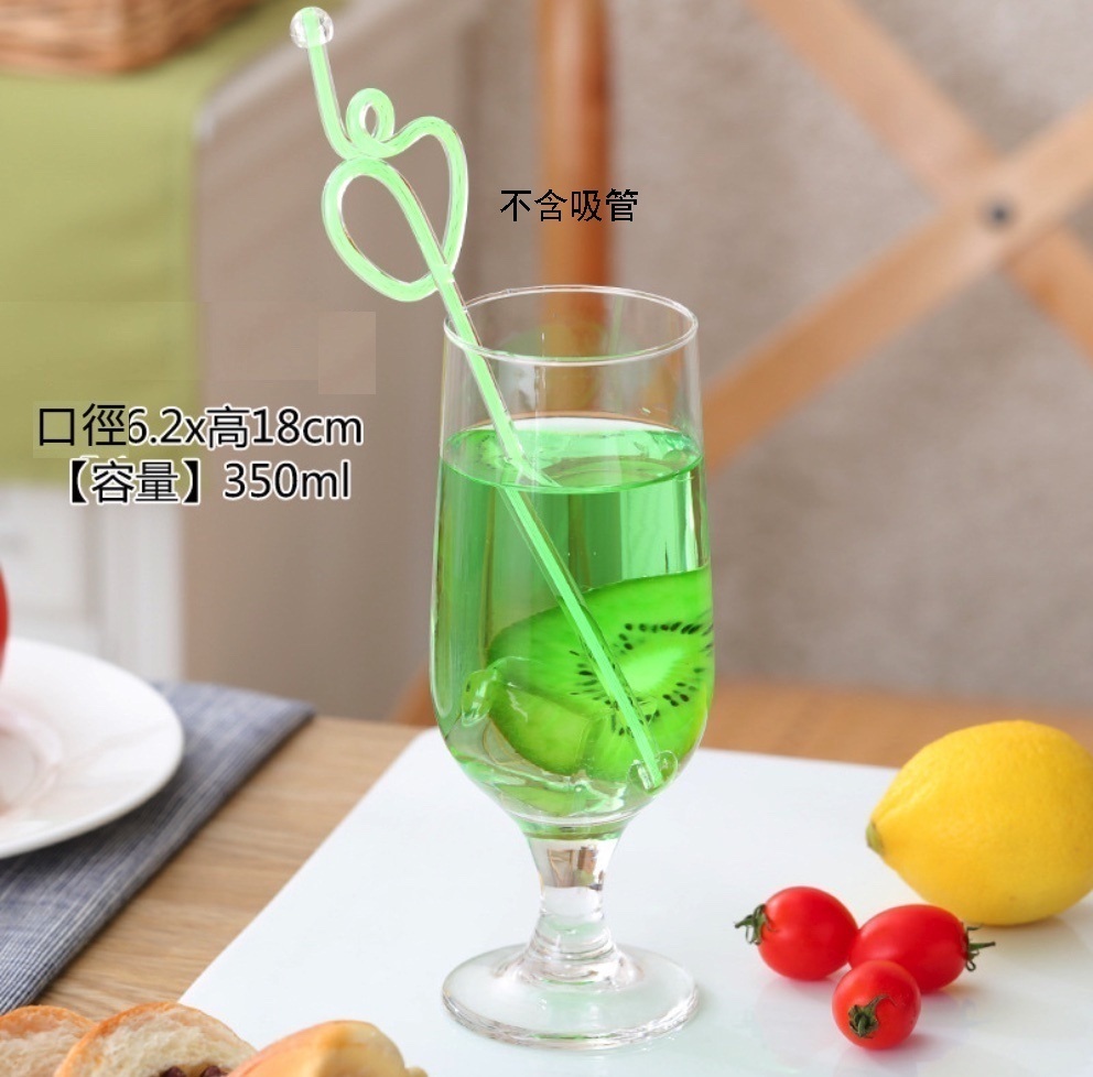 爆款玻璃杯子果汁杯冷飲甜品奶茶杯 奶昔杯 水杯（17號杯-【2個裝】   不含吸管）