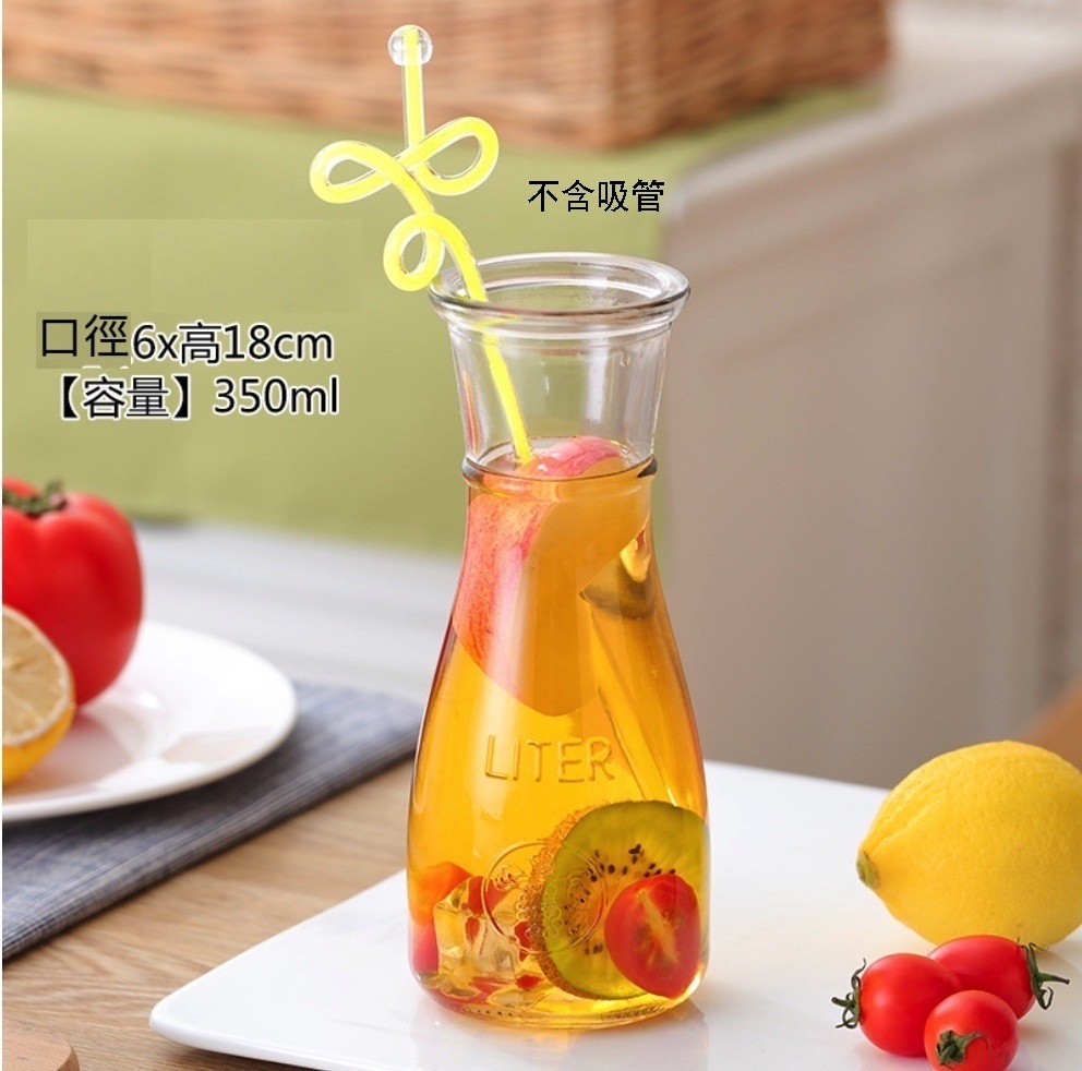 爆款玻璃杯子果汁杯冷飲甜品奶茶杯 奶昔杯 水杯（18號杯-【2個裝】   不含吸管）