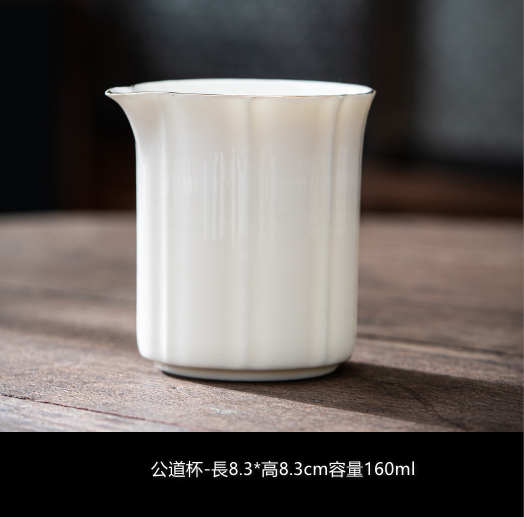New tea bowl and tea set (mutton fat jade (petals) Chinese white--fair cup)