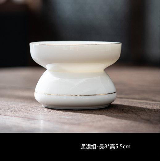 New tea bowl and tea set (mutton fat jade (petals) Chinese white - tea drain)