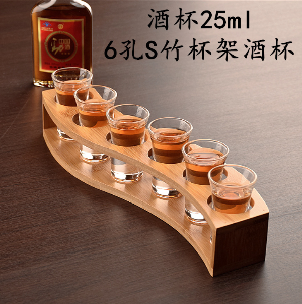 熱推【1個】酒杯竹架（規格：6孔竹杯架）