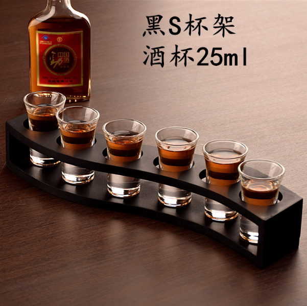 熱推【1個】酒杯竹架（規格：6孔S黑杯架）