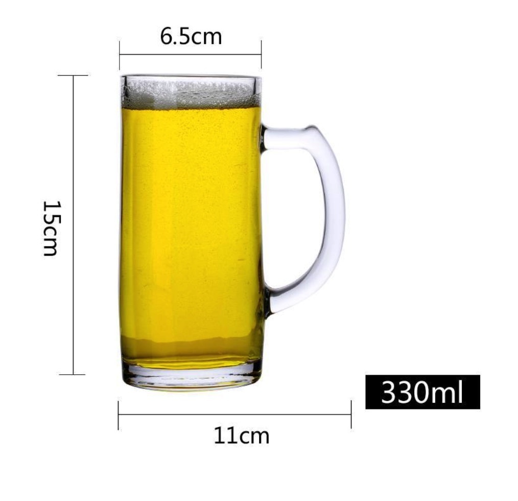熱賣大號帶把精釀啤酒杯（帶把生啤酒杯11號杯330ml-【2個裝】）