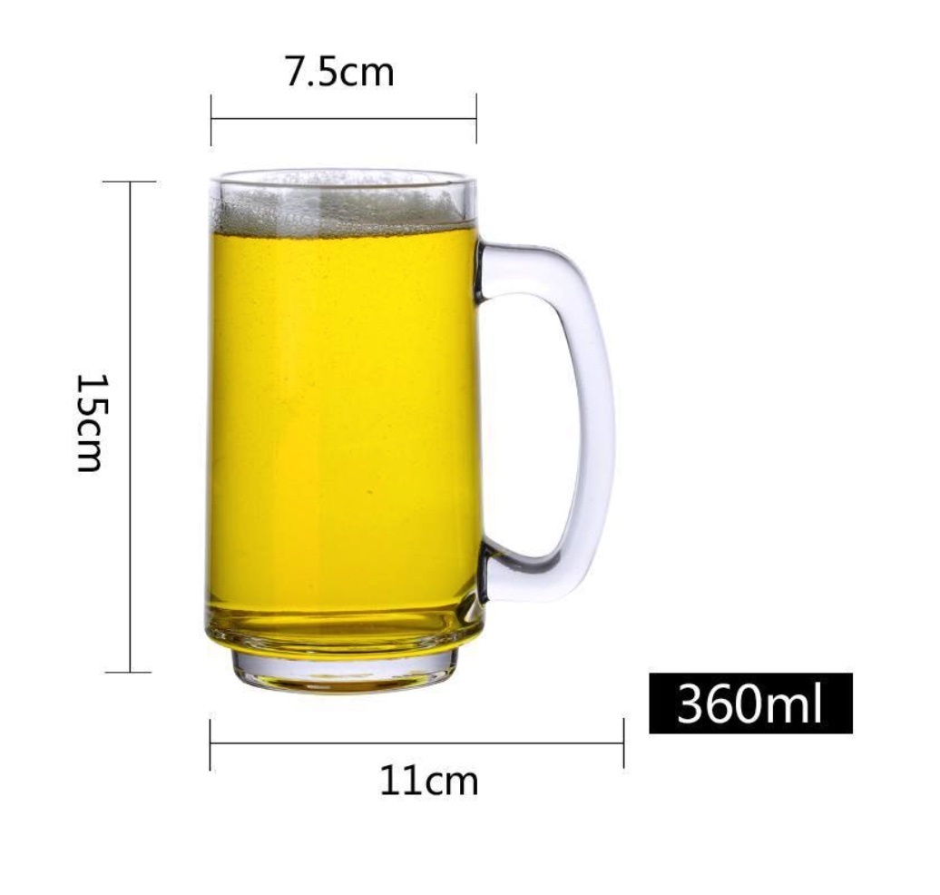 熱賣大號帶把精釀啤酒杯（帶把生啤酒杯13號杯360ml-【2個裝】）