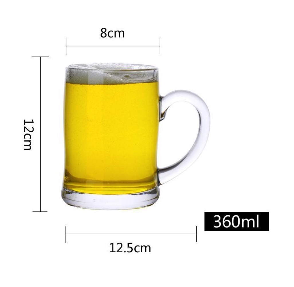熱賣大號帶把精釀啤酒杯（帶把生啤酒杯14號杯360ml-【2個裝】）