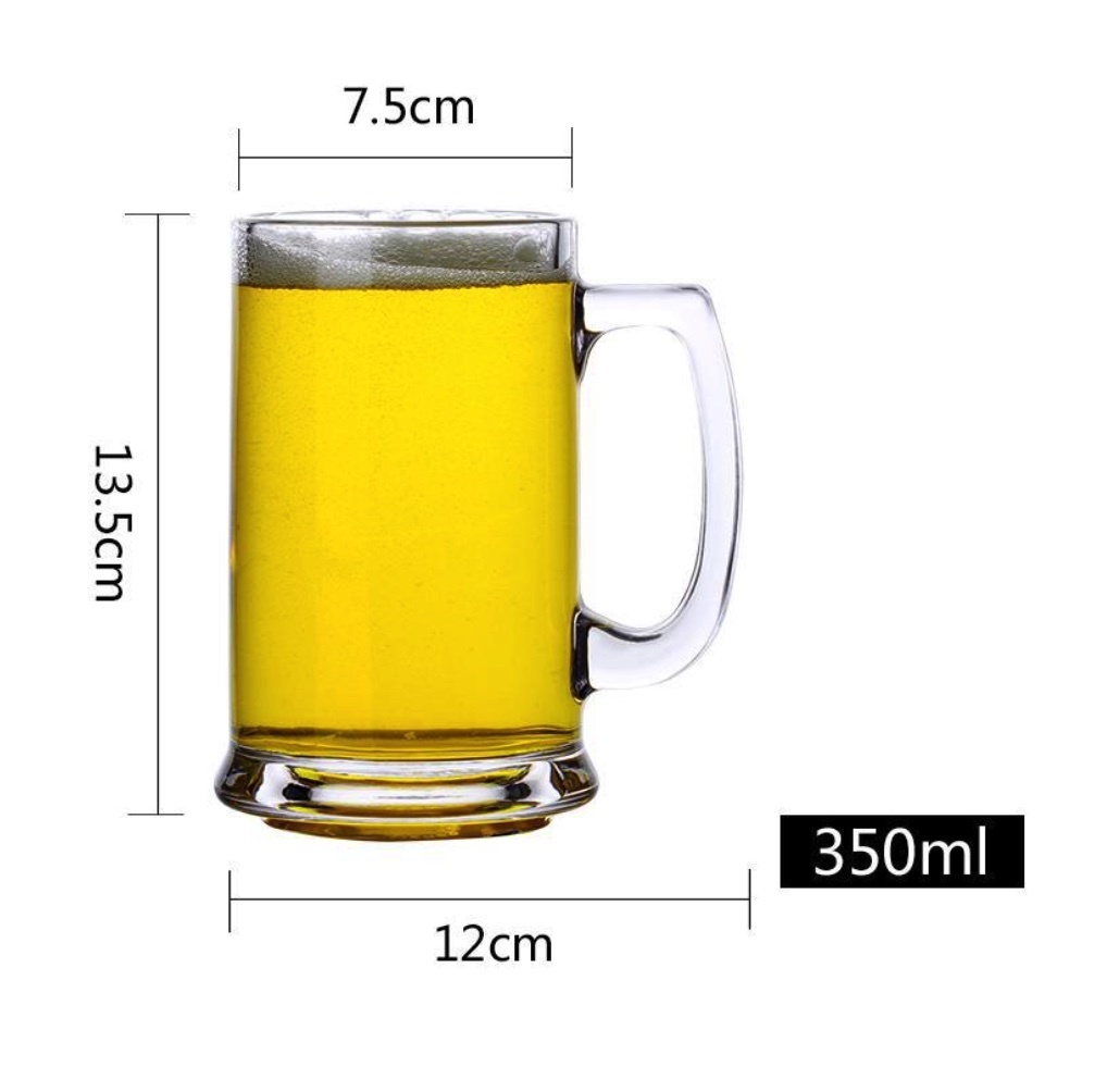 熱賣大號帶把精釀啤酒杯（帶把生啤酒杯10號杯350ml-【2個裝】）