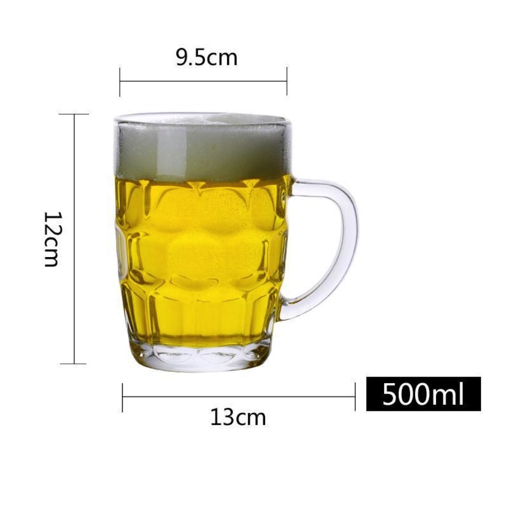 熱賣大號帶把精釀啤酒杯（帶把生啤酒杯15號杯500ml-【2個裝】）