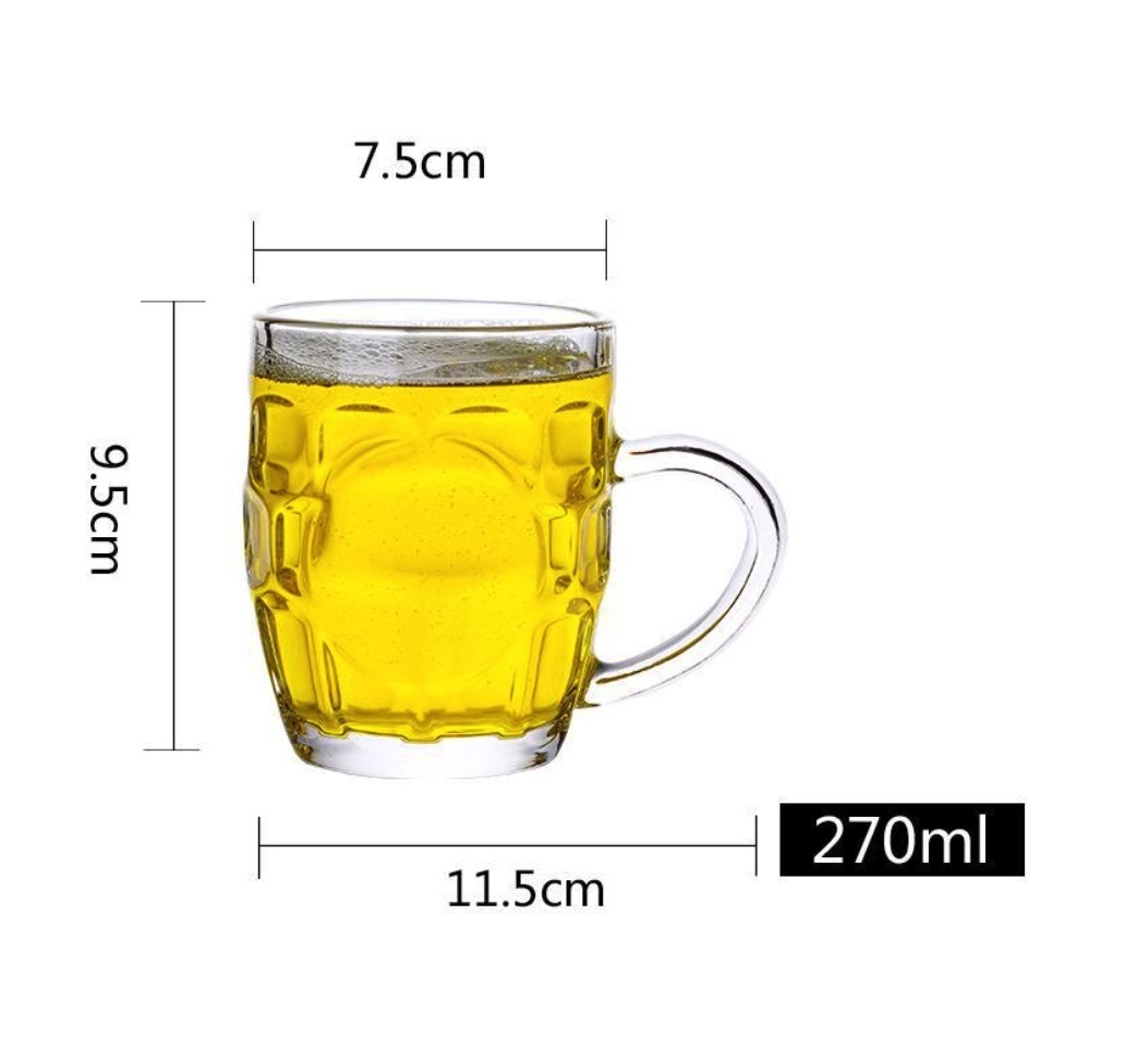 熱賣大號帶把精釀啤酒杯（帶把生啤酒杯17號杯270ml-【2個裝】）