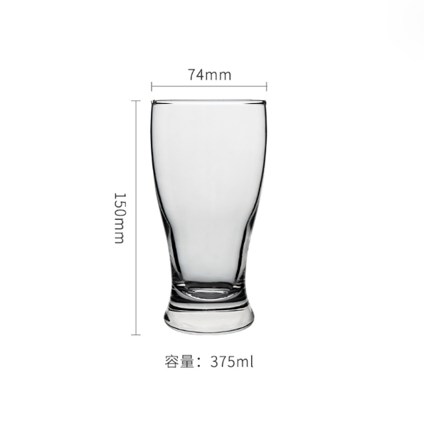 熱賣【1個】水晶玻璃啤酒杯（容量：375ml）
