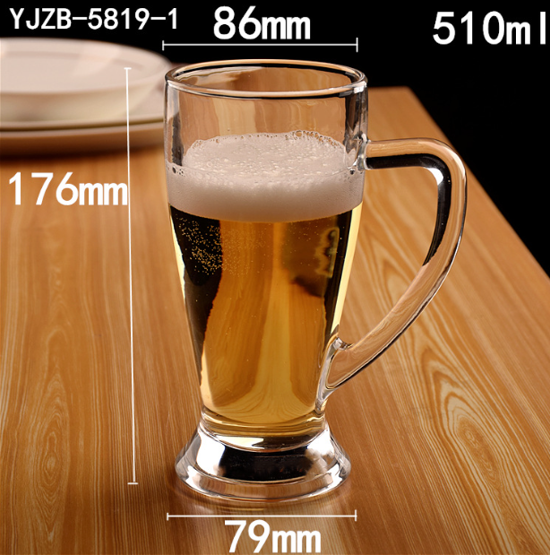 熱賣【1個】玻璃啤酒杯（貨號： YJZB-5819-1）