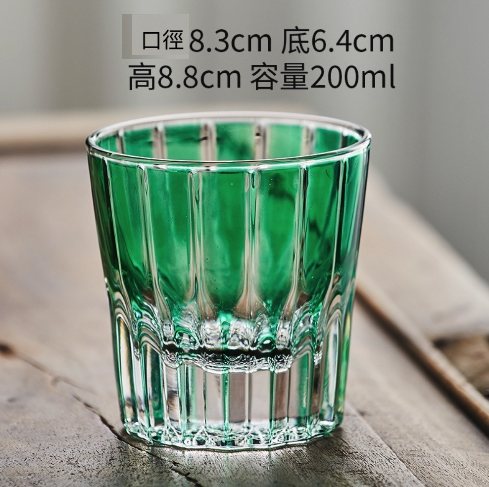 爆款簡約設計感水晶星芒威士卡杯 啤酒杯（綠色星芒杯—200ml-【2個裝】）