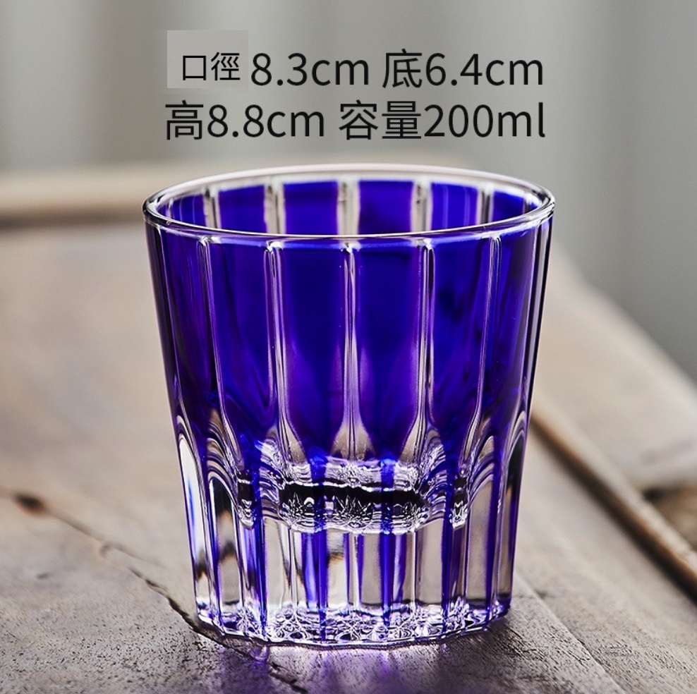 爆款簡約設計感水晶星芒威士卡杯 啤酒杯（紫色星芒杯—200ml-【2個裝】）