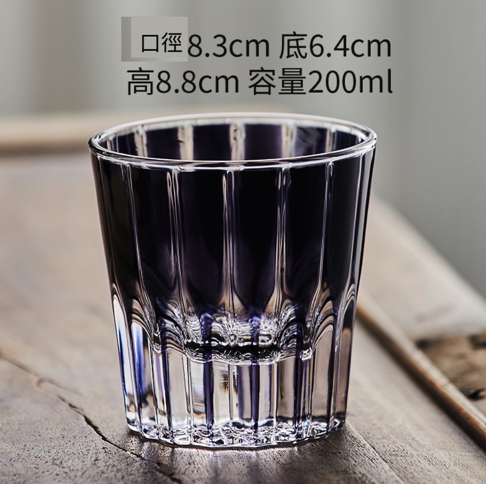 爆款簡約設計感水晶星芒威士卡杯 啤酒杯（黑色星芒杯—200ml-【2個裝】）