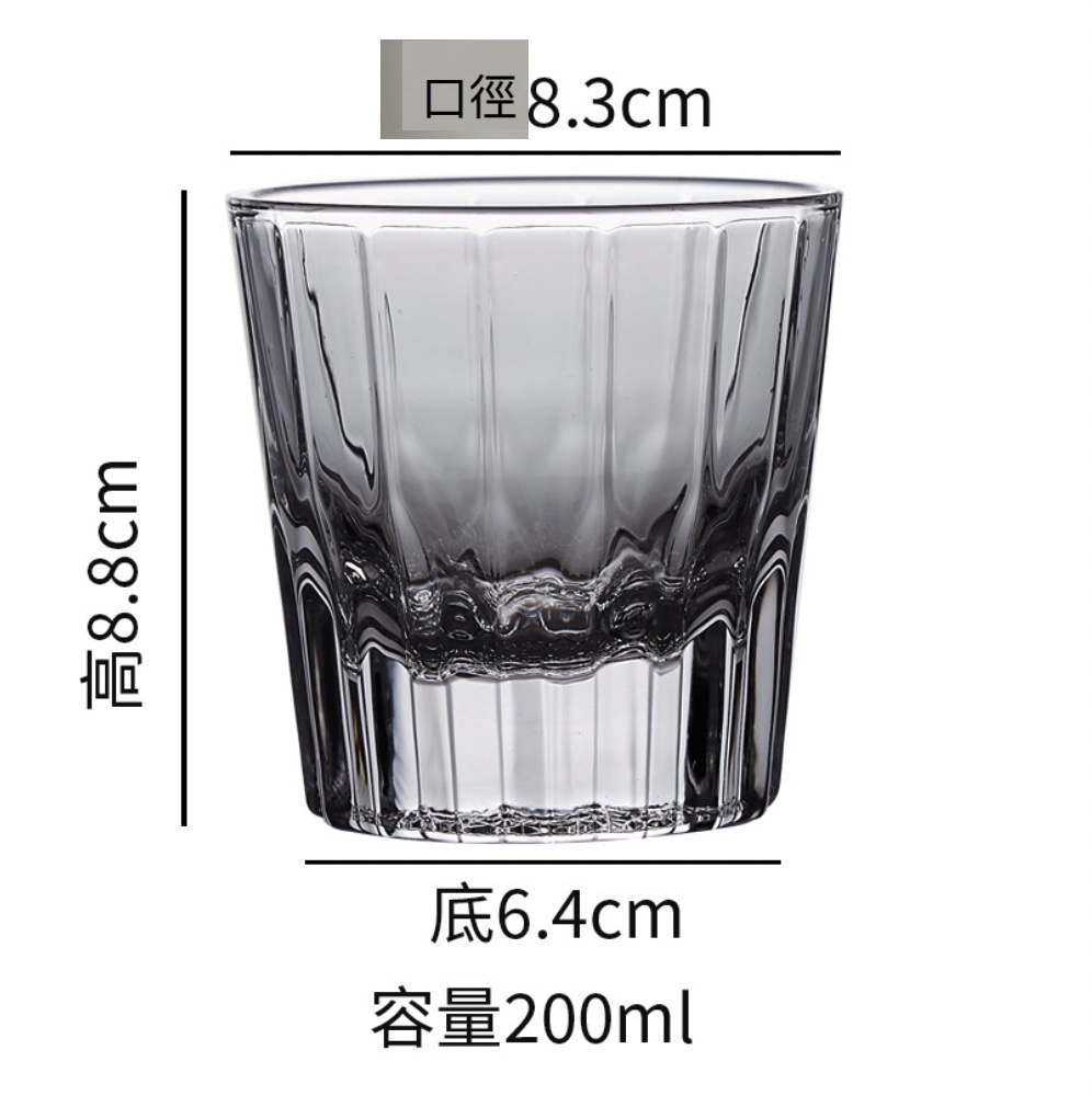 爆款簡約設計感水晶星芒威士卡杯 啤酒杯（透明星芒杯—200ml-【2個裝】）