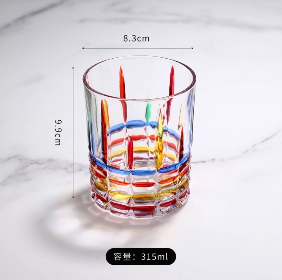 爆款玻璃杯彩繪杯手繪威士卡洋酒杯（I款手繪杯-【1個裝】）