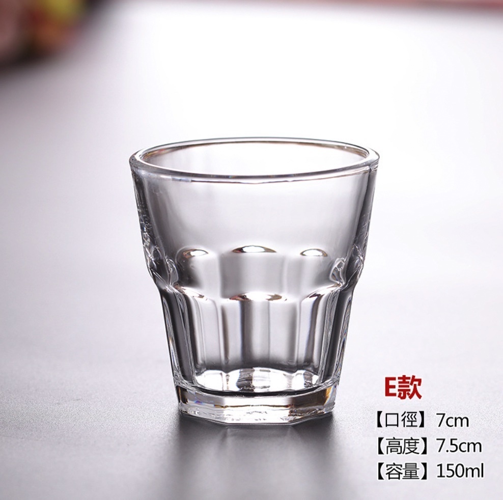 新款八角玻璃透明水杯 威士卡杯 飲料杯（八角杯150毫升-【2個裝】）