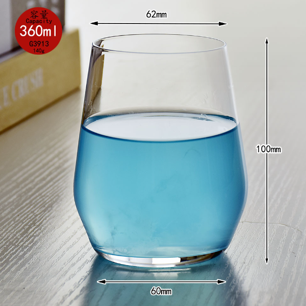 熱賣【1個】玻璃水杯洋酒杯（貨號/容量：G3913/360ML【A級水晶冷切口】）