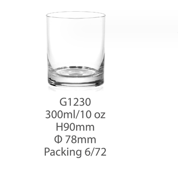 熱賣【1個】玻璃水杯洋酒杯（貨號/容量：1230水晶/300ml）