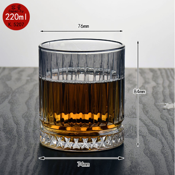 熱賣【1個】加厚玻璃洋酒杯（容量：220ml）