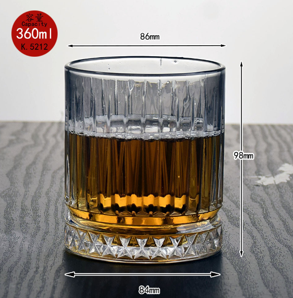 熱賣【1個】加厚玻璃洋酒杯（容量：360ml）