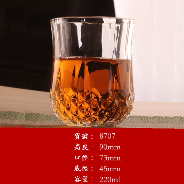 熱賣【1個】玻璃水杯洋酒杯（貨號：8707優質）