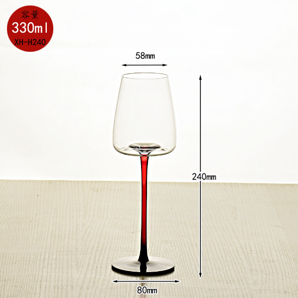 New [1 piece] black tie red wine glass (capacity: 330ml)