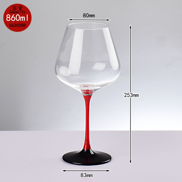 New [1 piece] black tie red wine glass (capacity: 860ml)