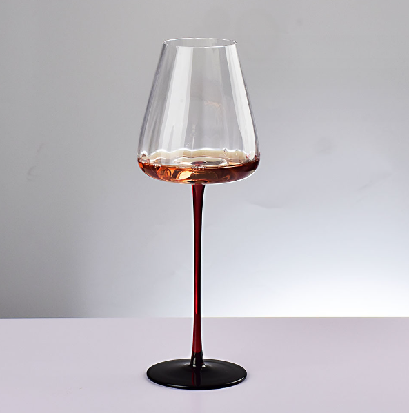 New [1 piece] black tie red wine glass (capacity: 560ml striped)