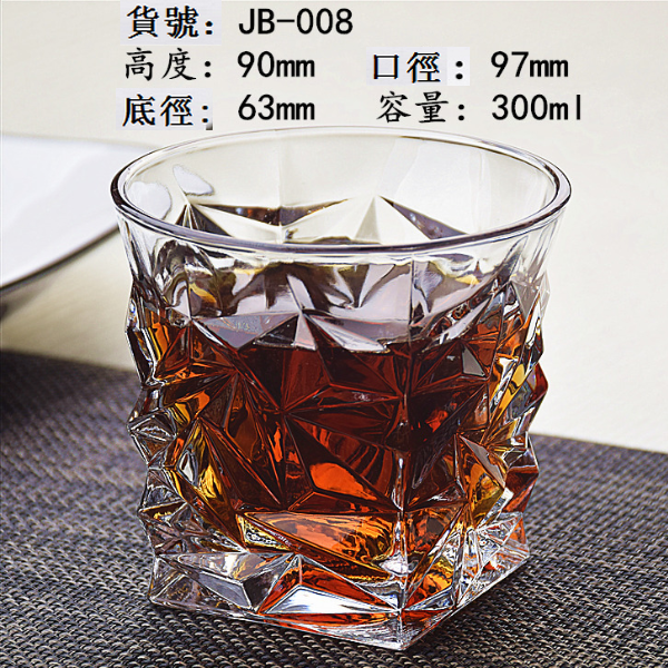 熱賣【1只】玻璃威士忌杯（貨號/容量:JB-008/300ml）