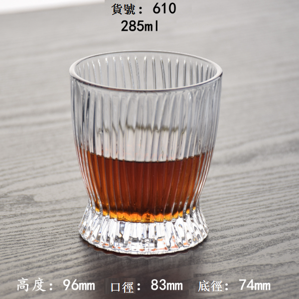 熱賣【1只】玻璃威士忌杯（貨號/容量：610Y/285ml）