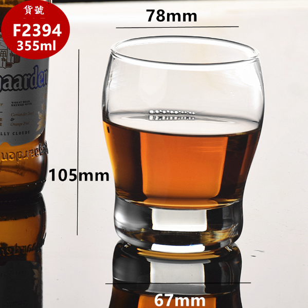 熱賣【1個】簡約玻璃杯子（貨號/容量：F2394/355ml）