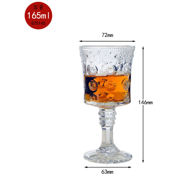 New style [1 piece] diamond pattern champagne glass (item number/capacity: G70145/165ml)