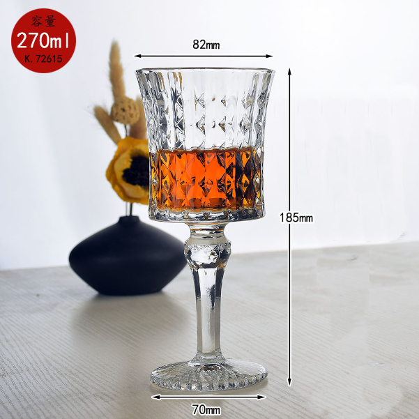 New style [1 piece] diamond pattern champagne glass (item number/capacity: K.72165/270ml)