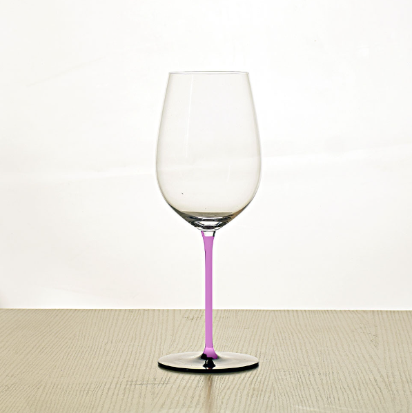 New style [1 piece] crystal color red wine glass (capacity/item number: 900ml/pink stem black bottom)