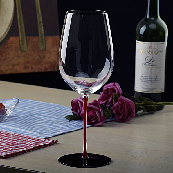 New style [1 piece] crystal color red wine glass (capacity/item number: 900ml/red stem and black bottom)