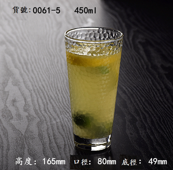 熱賣【1個】水晶玻璃杯（貨號/容量：0061-5 加厚玻璃450ml）