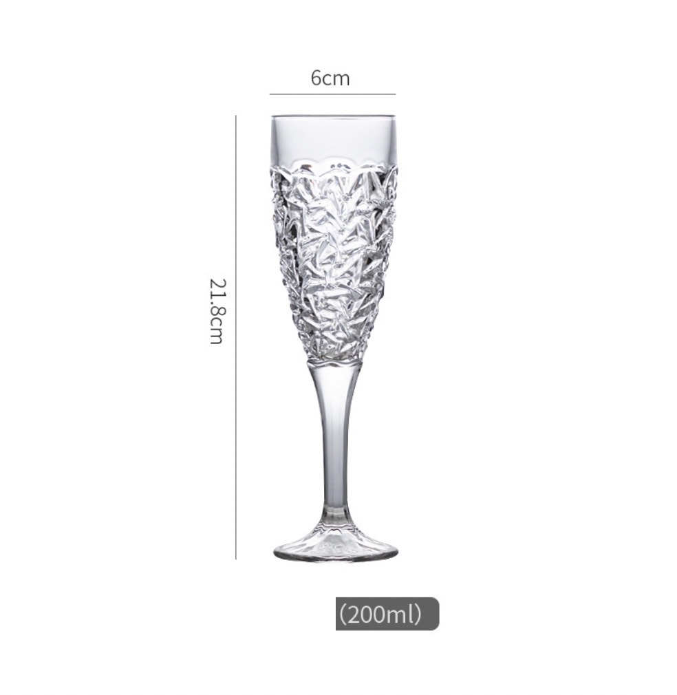 Hot Selling European Wine Glass Crystal Glass Goblet (No. 10 Ice Crystal Champagne Glass 200ml-[2 Pack])