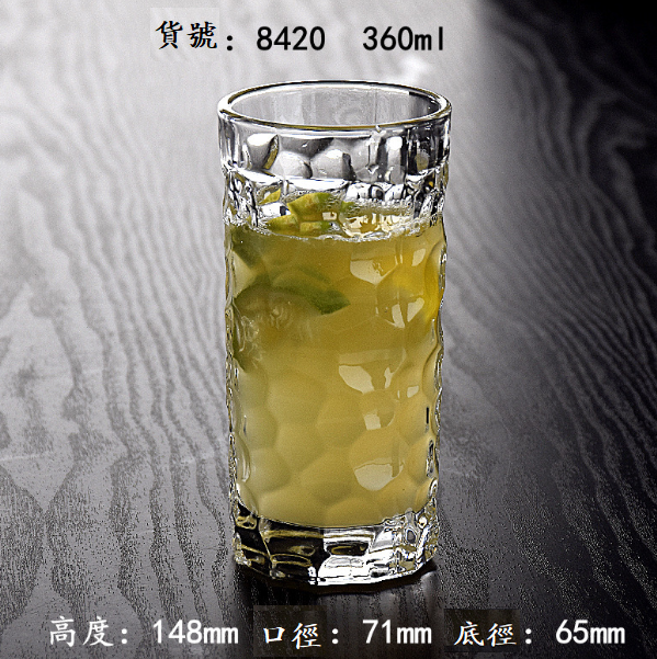 熱賣【1個】水晶玻璃果汁杯（貨號/容量：8420 360ml）