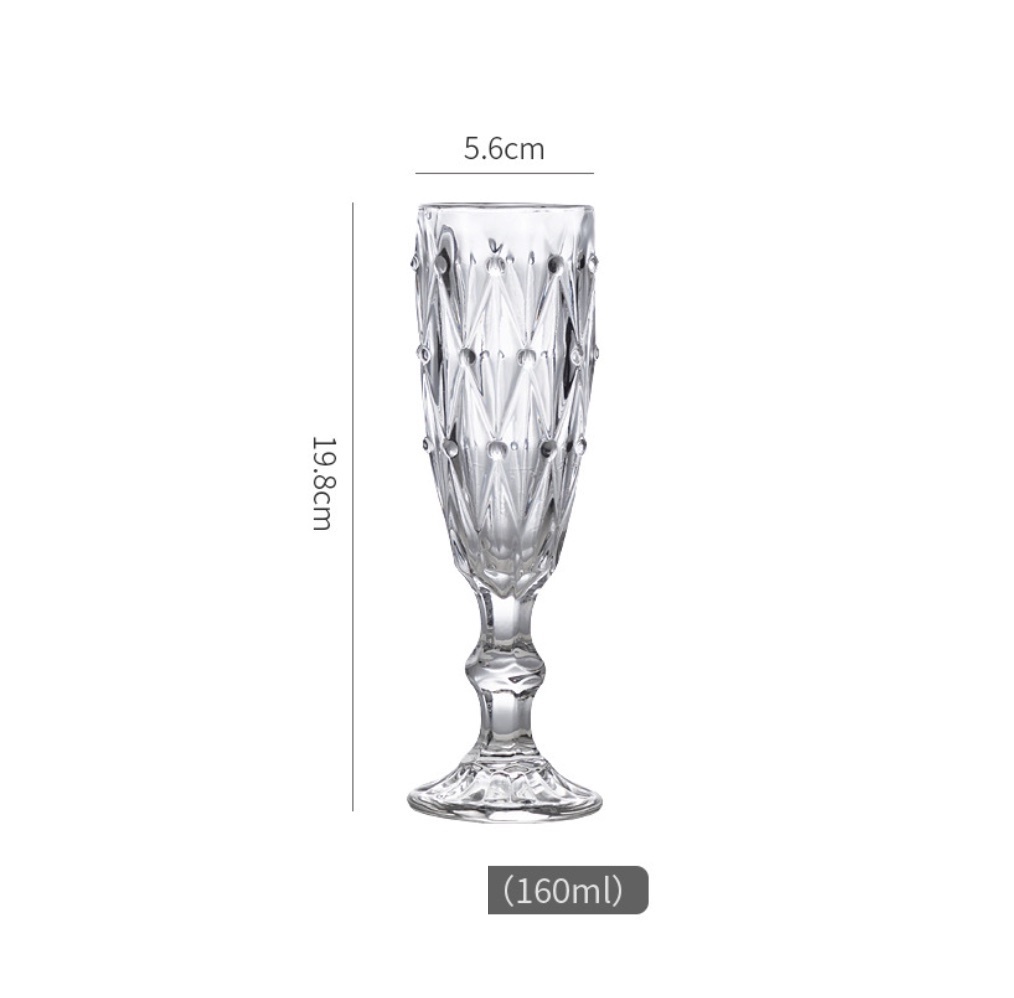Hot Selling European Wine Glass Crystal Glass Goblet (No. 13 Pearlescent Champagne Glass 160ml - [Pack of 2])