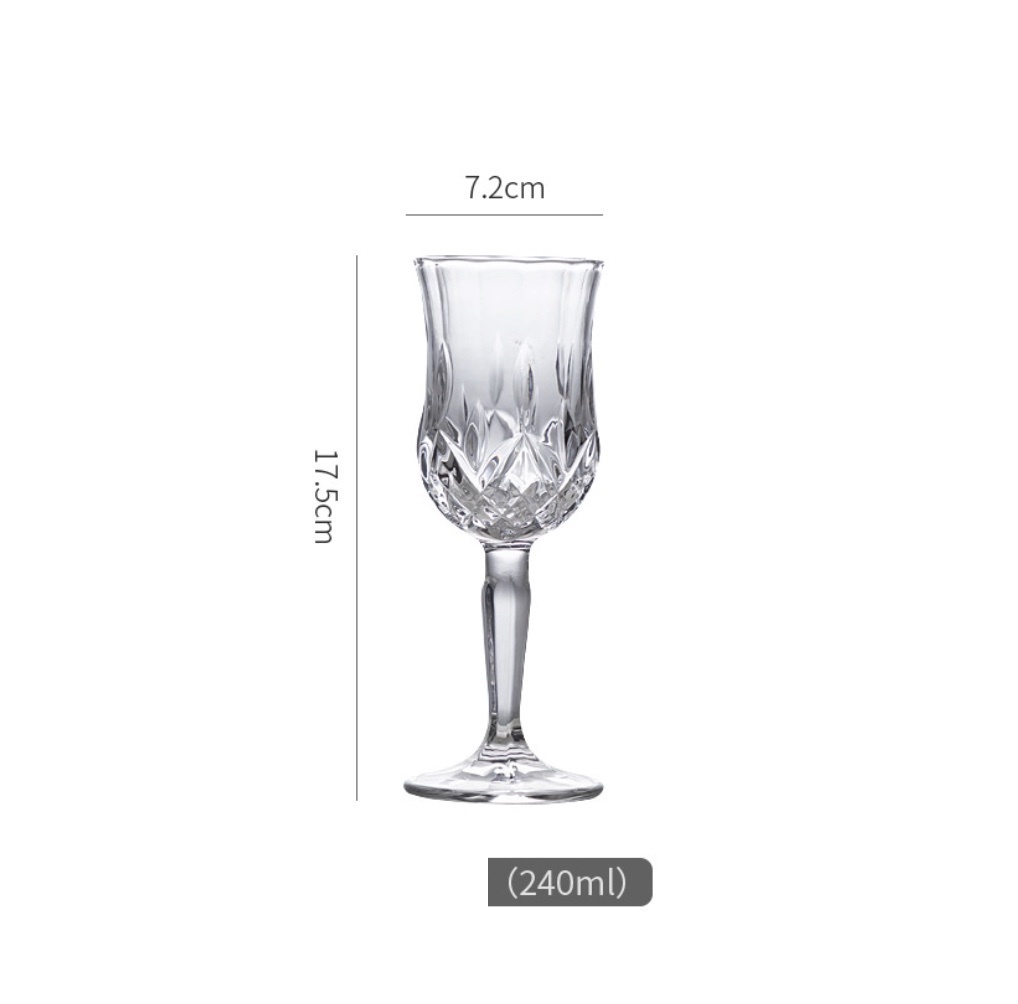 Hot Selling European Wine Glass Crystal Glass Goblet (No. 16 Snowflake Red Wine Glass 240ml - [Pack of 2])
