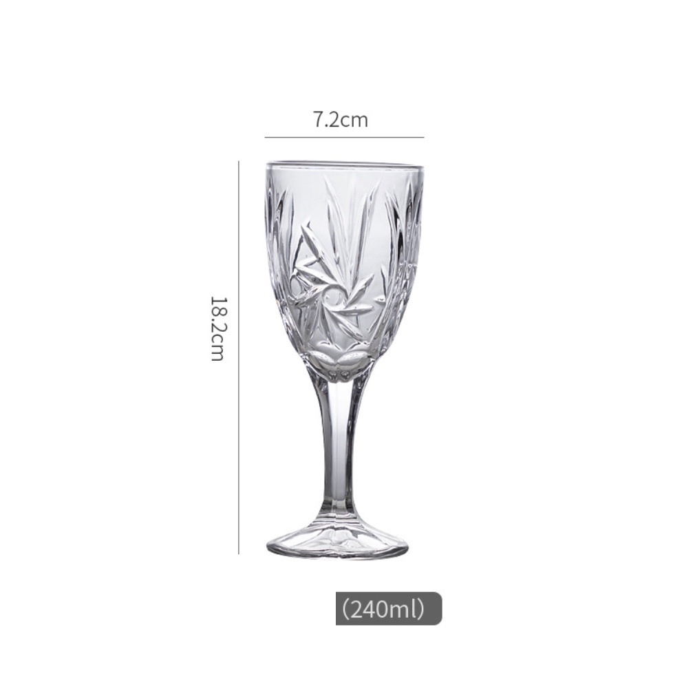 Hot Selling European Wine Glass Crystal Glass Goblet (No. 15 Thorn Red Wine Glass 240ml-[2 Pack])