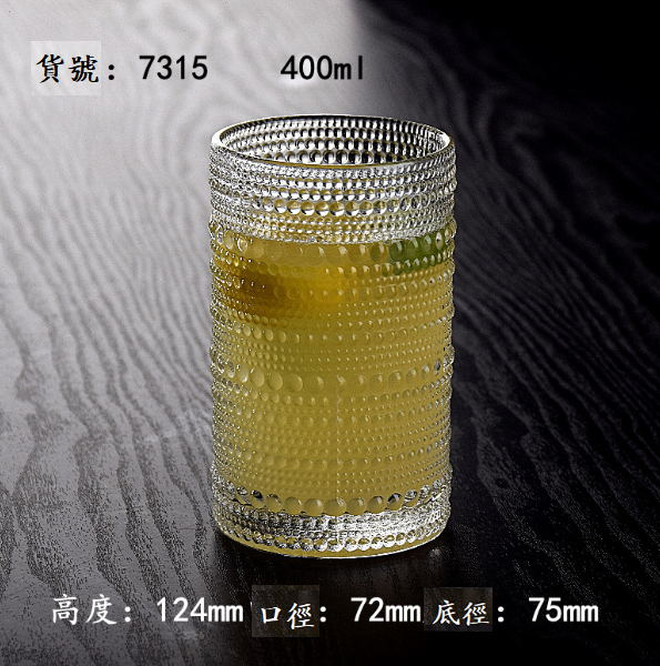 熱賣【1個】水晶玻璃果汁杯（貨號/容量：7315 400ml）