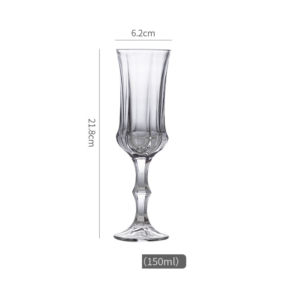 Hot Selling European Wine Glass Crystal Glass Goblet (No. 12 Hall Champagne Glass 150ml-[Pack of 2])