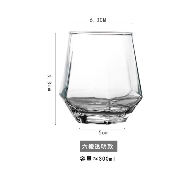 熱賣【1個】六棱水杯威士忌杯（貨號：透明）