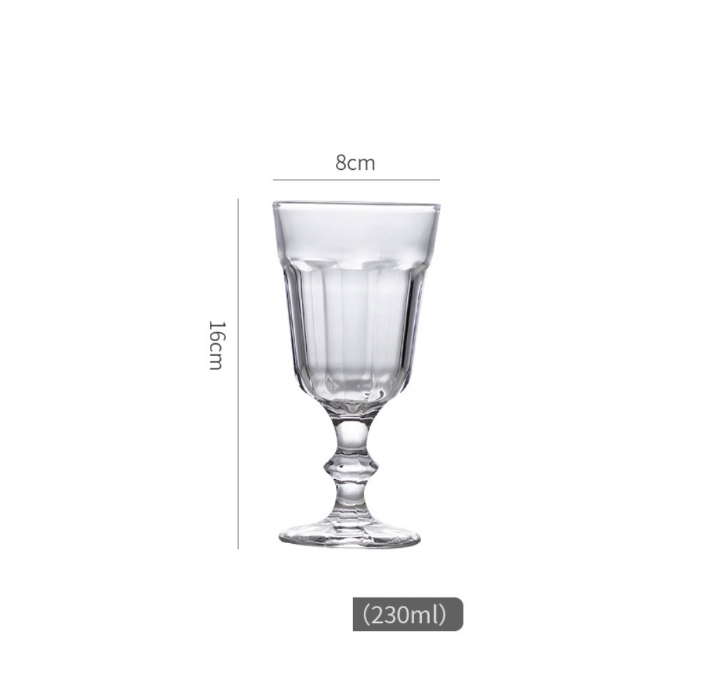 Hot selling European wine glass crystal glass goblet (No. 19 Internet celebrity soda water cup 230ml-[2 pieces])