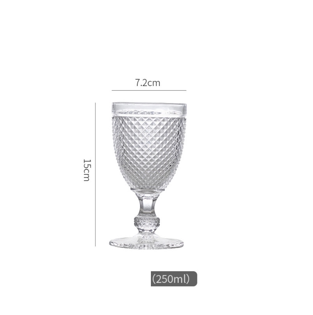 Hot Selling European Wine Glass Crystal Glass Goblet (No. 18 Bead Dot Red Wine Glass 250ml - [Pack of 2])