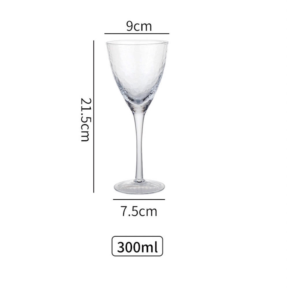 熱賣錘紋玻璃杯 紅酒杯 葡萄酒杯 氣泡杯（錘紋雞尾酒杯（小號）300ml-【2個裝】）