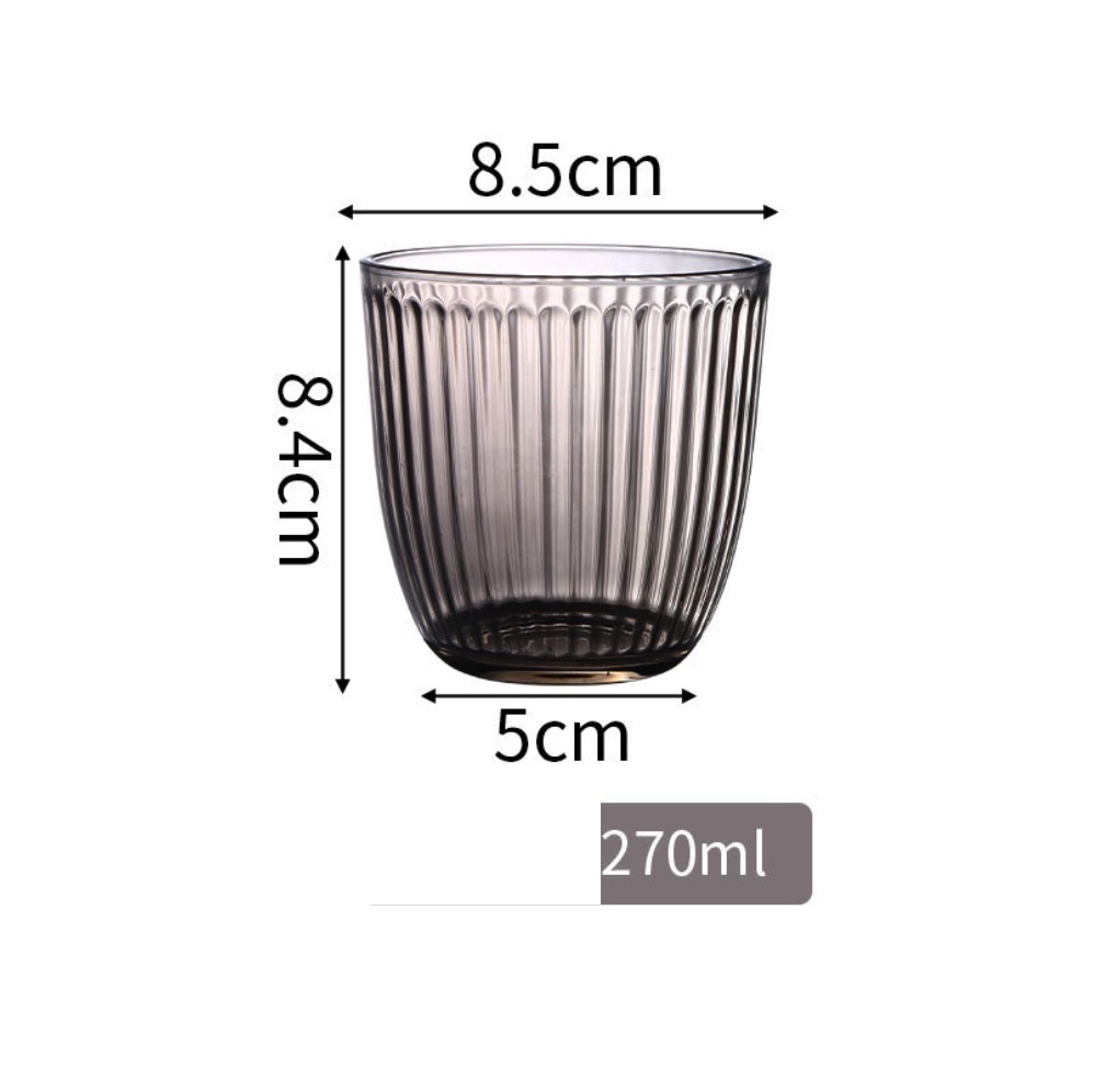 熱賣簡約細條紋水杯咖啡杯（矮款煙灰-【2個裝】）