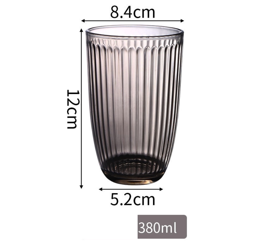 熱賣簡約細條紋水杯咖啡杯（高款煙灰-【2個裝】）