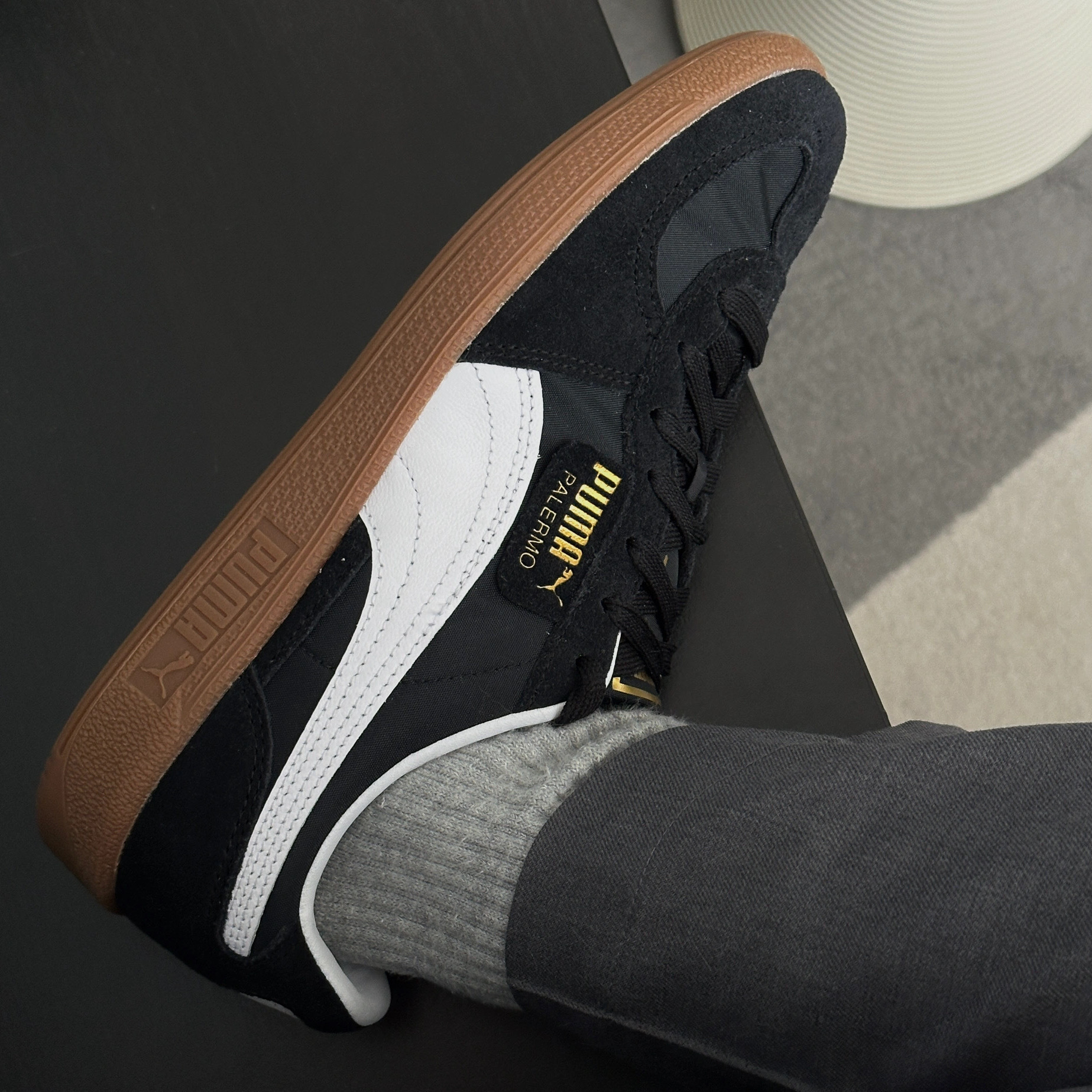 PUMA PALERMO 德訓鞋 復古 黑色 黑白 麂皮 焦糖底 金標 男女鞋 399341-06 / 預購